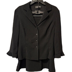 Requirements Professional Black Blazer with White Pattern Stitching